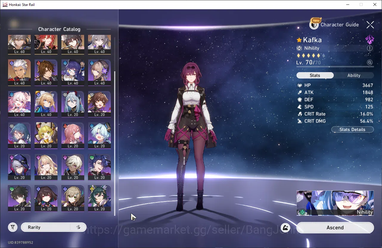 Honkai Star Rail Accounts ASIA | TL 59 | 6 Limit | Premium DOT | Hysilens E1 image 3