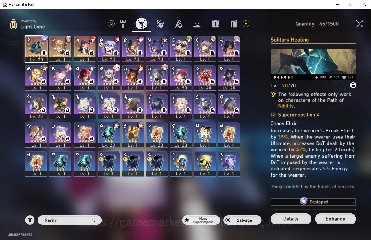 Honkai Star Rail Accounts ASIA | TL 59 | 6 Limit | Premium DOT | Hysilens E1 image 6