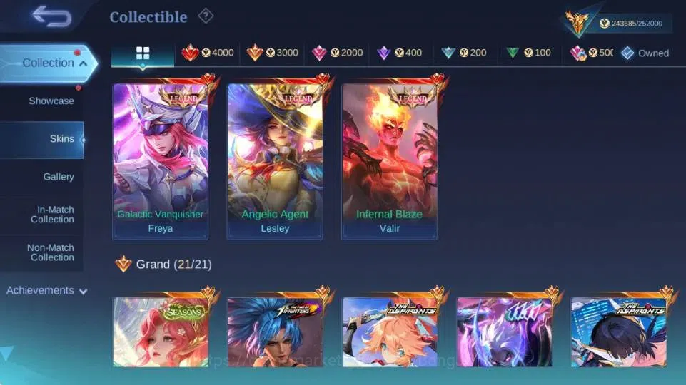 Mobile Legends: Bang Bang Accounts Global|Skin 550|Mega|Legend Freya+Lesley+Valir,Asp image 16