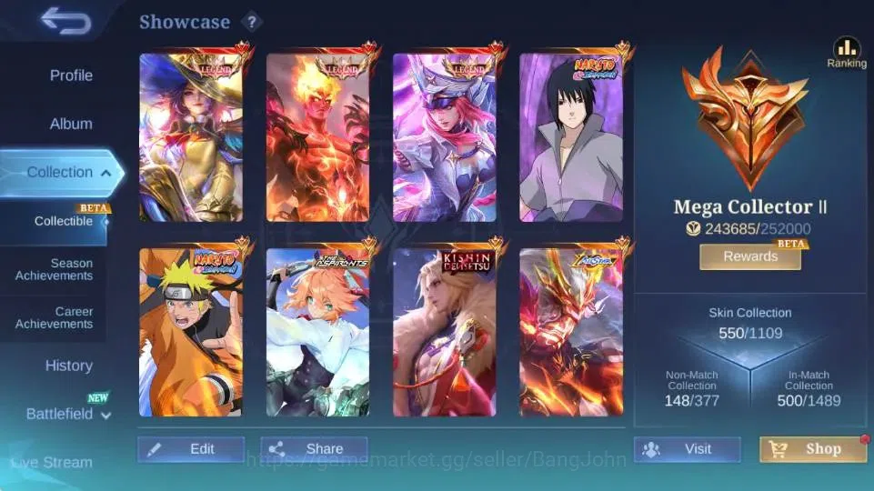 Mobile Legends: Bang Bang Accounts Global|Skin 550|Mega|Legend Freya+Lesley+Valir,Asp image 20