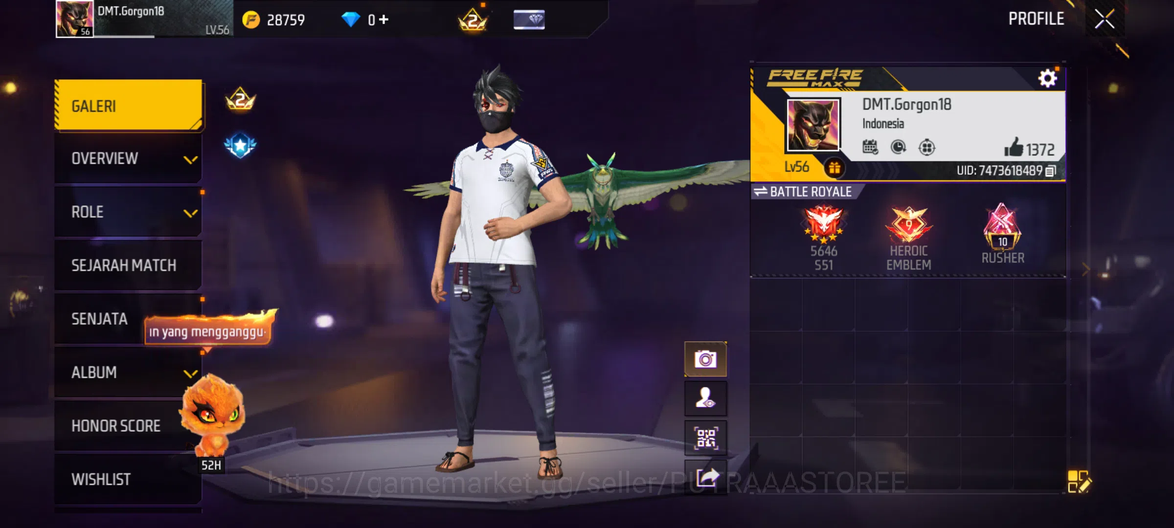 Free Fire Accounts Indonesia| M1887 LUMUT | VAULT TOTAL:320: SCAR CUP image 1