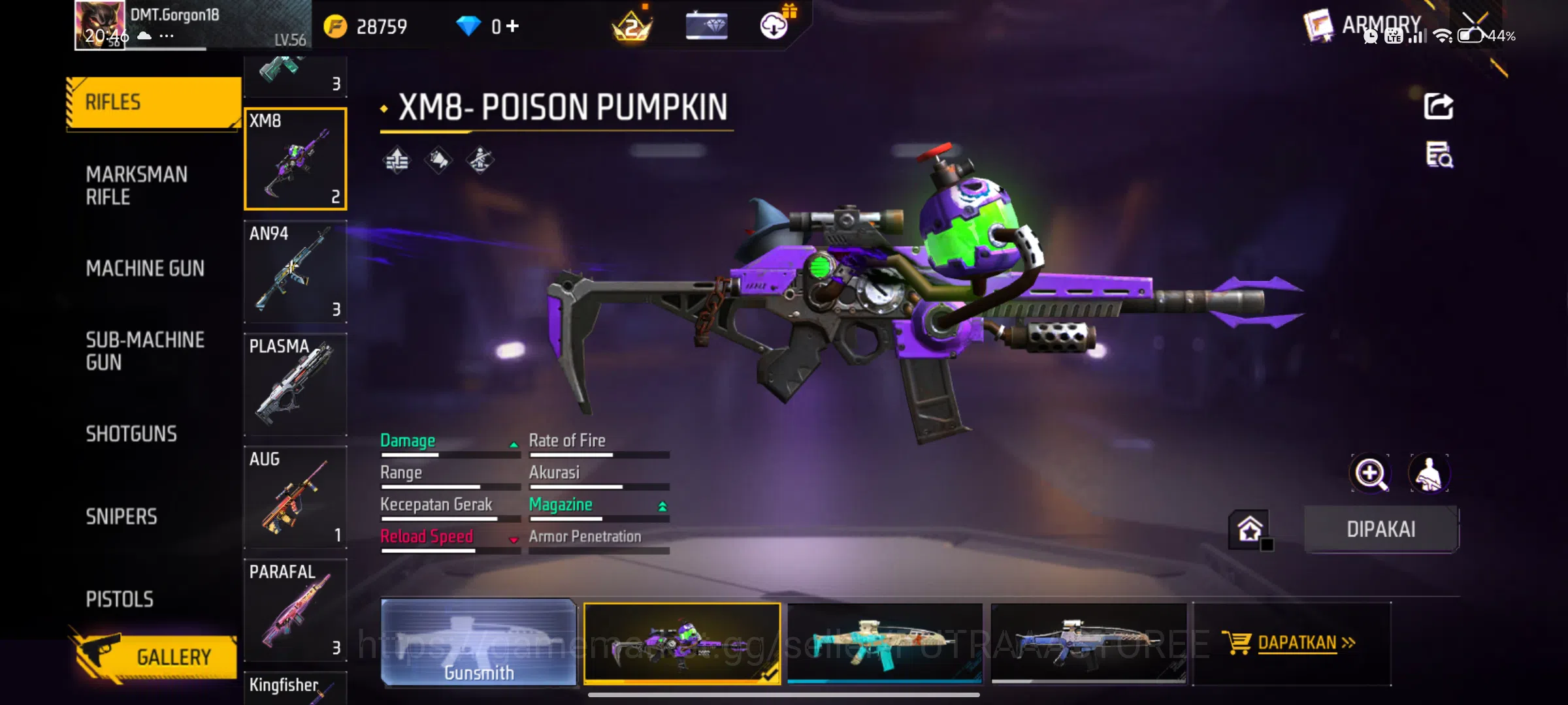 Free Fire Accounts Indonesia| M1887 LUMUT | VAULT TOTAL:320: SCAR CUP image 14
