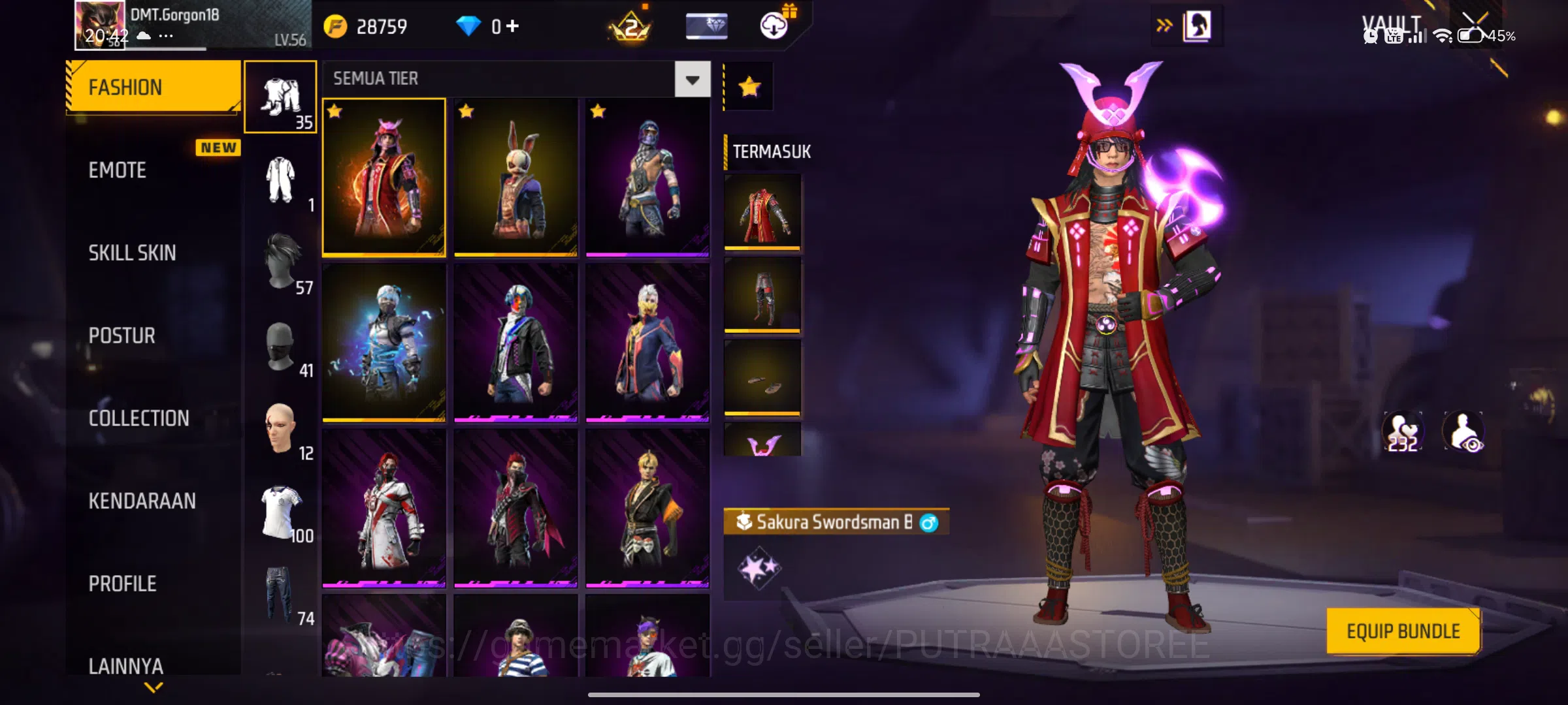 Free Fire Accounts Indonesia| M1887 LUMUT | VAULT TOTAL:320: SCAR CUP image 2
