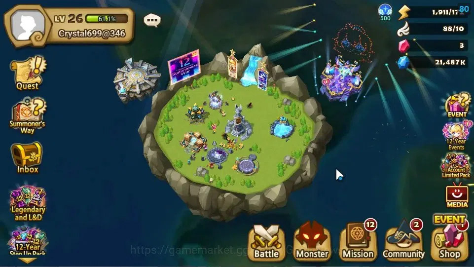 Summoners War: Sky Arena Accounts Starter ASIA|Lv 26|Ready Gacha|103 12 YSC + 160 11 YSC + 3 LAAS + 5 LS + 4 LDS + 121 MS |1 1