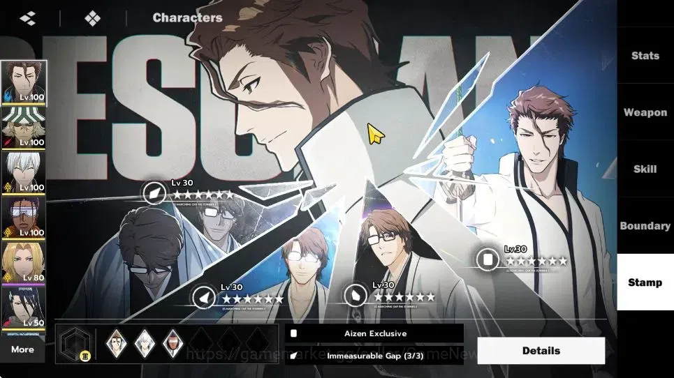 BLEACH: Soul Resonance Accounts NuverseSEA|END Lv73|10 SSR [(AizenB4,KisukeB1,Byak image 4