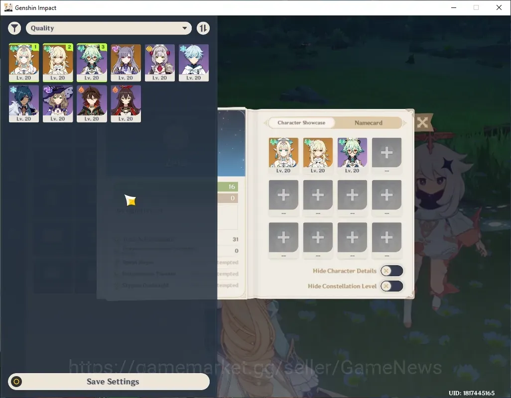 Genshin Impact Accounts Starter ASIA|Fresh Starter|AR 16|1 Limited (Vesna)+ Standart Keqng|BD Unset|Low Main Quest|Female 1