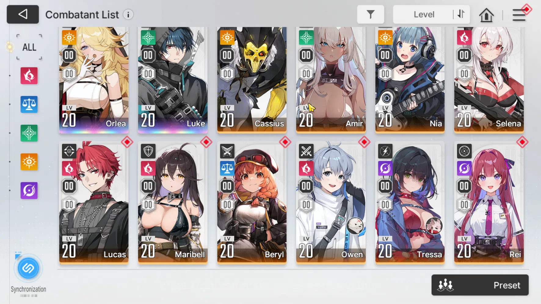Chaos Zero Nightmare Accounts ASIA | Lv 54 | 7 Limit, Heidemarie EM 4, Veronica, Tiphera, Rin, Mei Lin, Orlea, Luke | Mid 7
