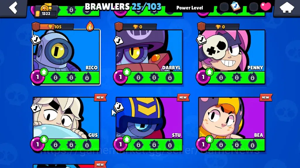 Brawl Stars Accounts 1322 Trophy|7,9k Bling|25 Brawlers 4 Max [Cordeliu image 10
