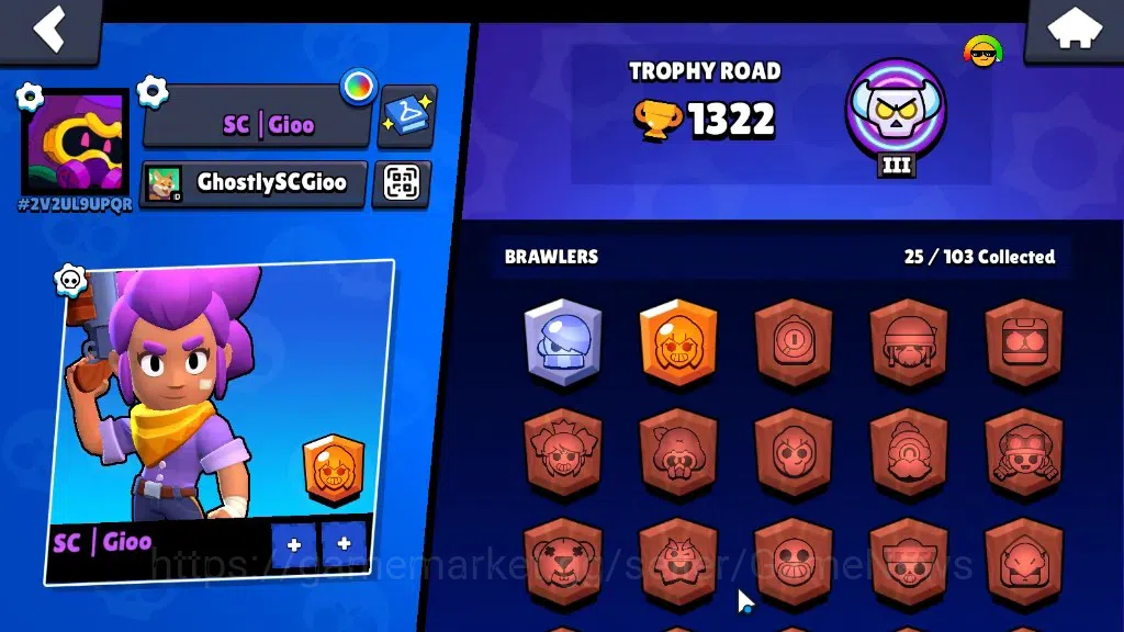 Brawl Stars Accounts 1322 Trophy|7,9k Bling|25 Brawlers 4 Max [Cordeliu image 2