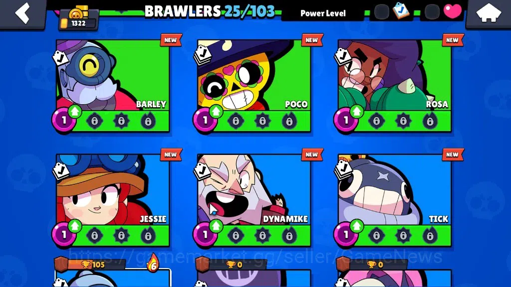 Brawl Stars Accounts 1322 Trophy|7,9k Bling|25 Brawlers 4 Max [Cordeliu image 9
