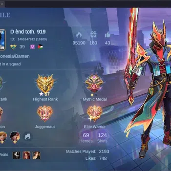 Mobile Legends: Bang Bang Accounts Collector Global |Hero 69|Skin 124|Expert|NEO Ling|Allstar Moskov|KOF Karina|CC