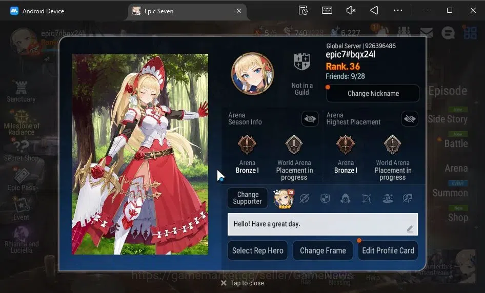 Epic Seven Accounts GLOBAL Unverif|New Era|3 ML(Rhianna&Luciella,NM Lu image 2