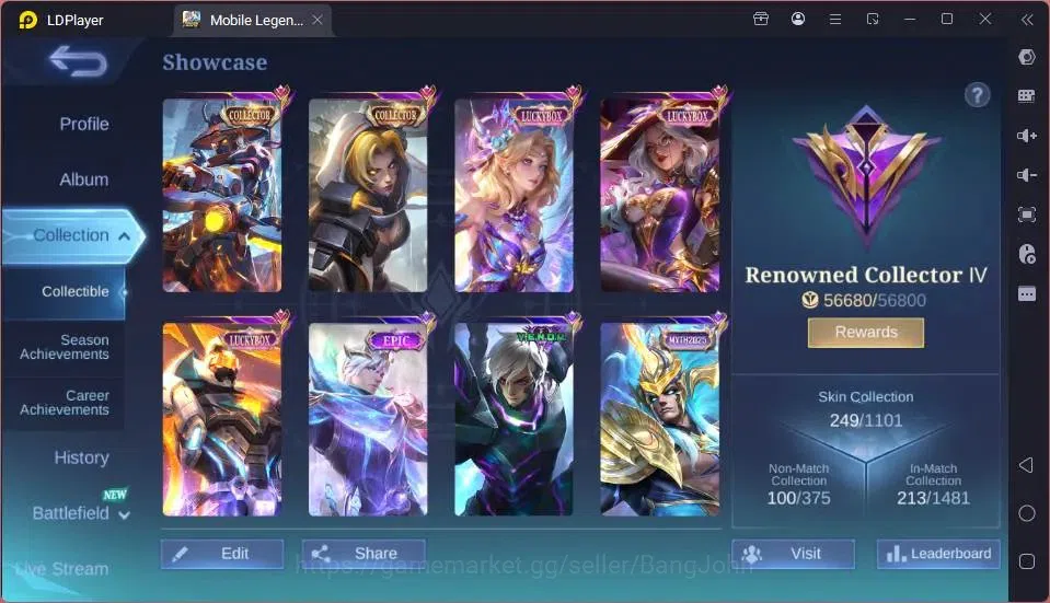 Mobile Legends: Bang Bang Accounts GLOBAL Hero 132 Skin 249 |CC Yss|LBox[Alice,Gatot, image 18