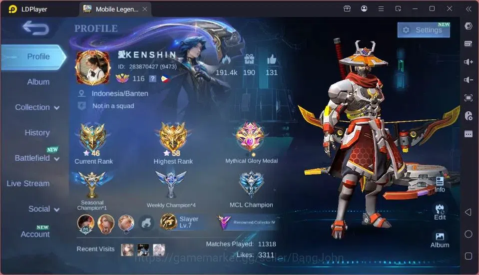 Mobile Legends: Bang Bang Accounts GLOBAL Hero 132 Skin 249 |CC Yss|LBox[Alice,Gatot, image 19