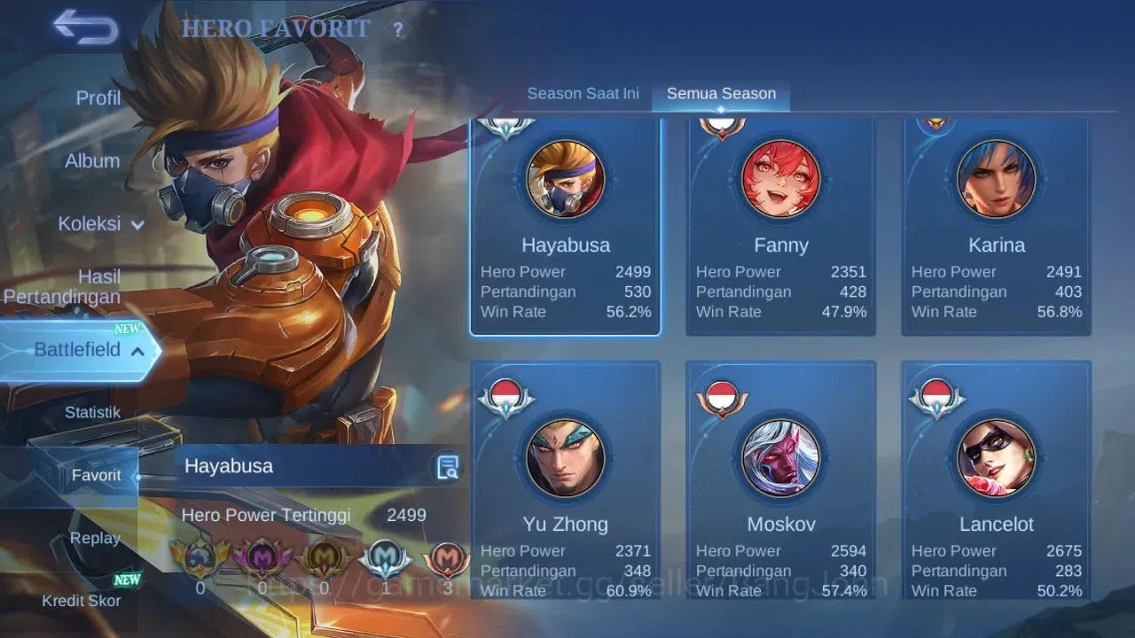 Mobile Legends: Bang Bang Accounts GLOBAL Hero 132 Skin 184 | KOF Karina | CC Nata |  image 16