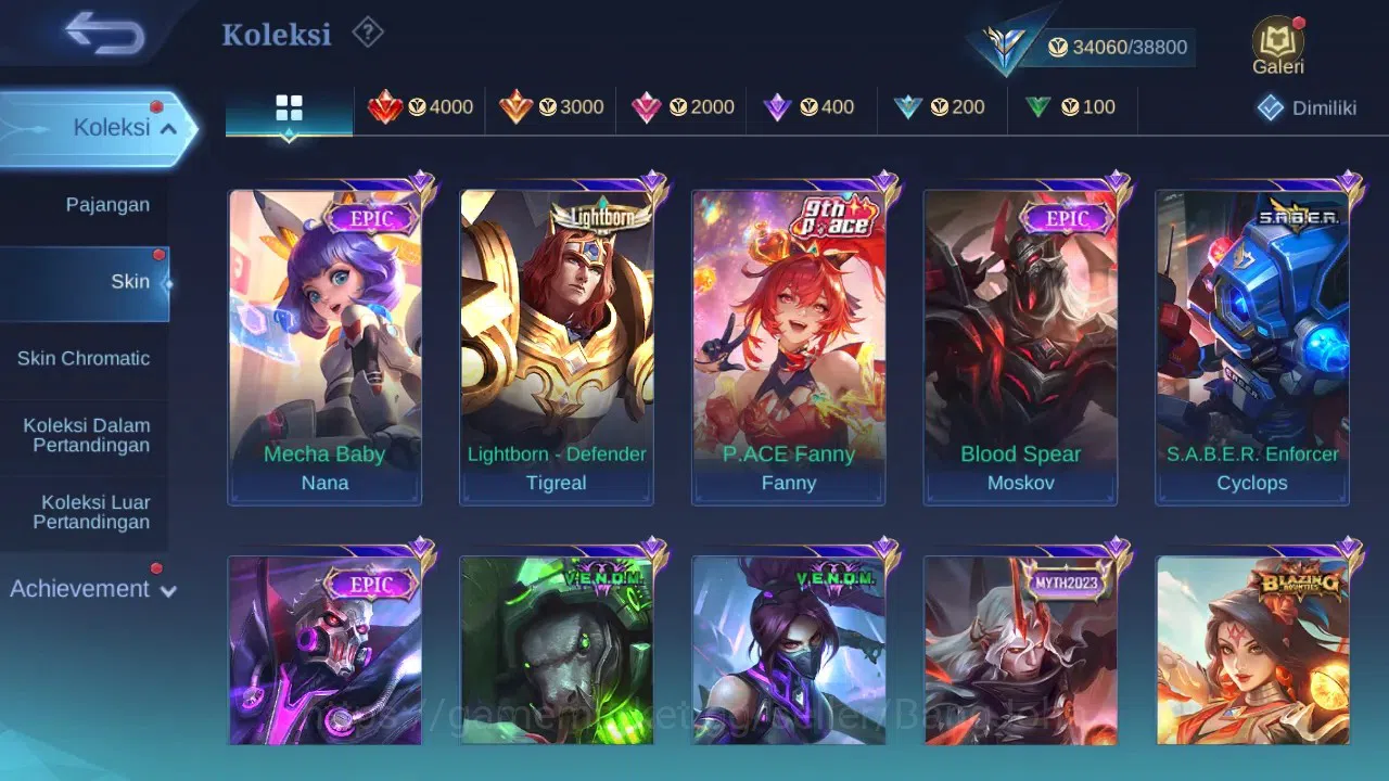 Mobile Legends: Bang Bang Accounts GLOBAL Hero 132 Skin 184 | KOF Karina | CC Nata |  image 3