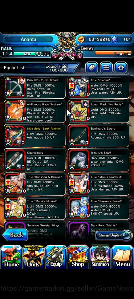 Grand Summoners Accounts Global|Rank 114|68 RGB|29 Ascend|[Inumuta,Roy,Saya image 8