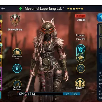 Raid: Shadow Legends Accounts Mid-Game Lv 6|379K PWR| 1 Mythic (Mezomel)+20