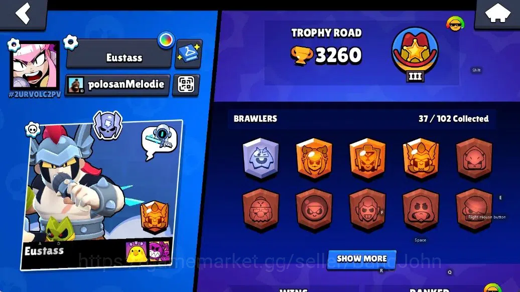 Brawl Stars Accounts Android | 3260 Thropy|37 Brawler-10 Max Lv - 4 Hyp image 2