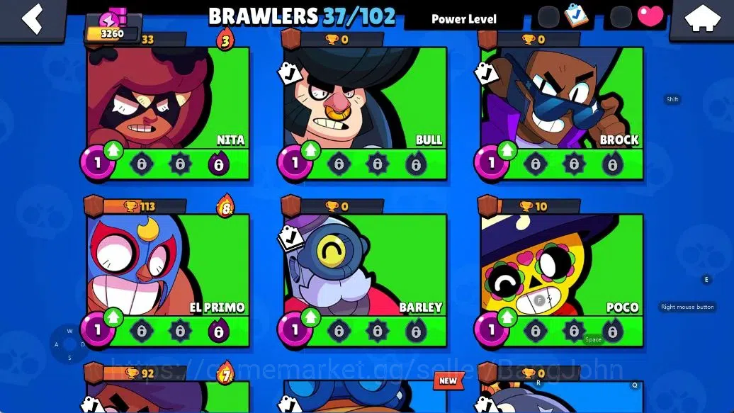 Brawl Stars Accounts Android | 3260 Thropy|37 Brawler-10 Max Lv - 4 Hyp image 6