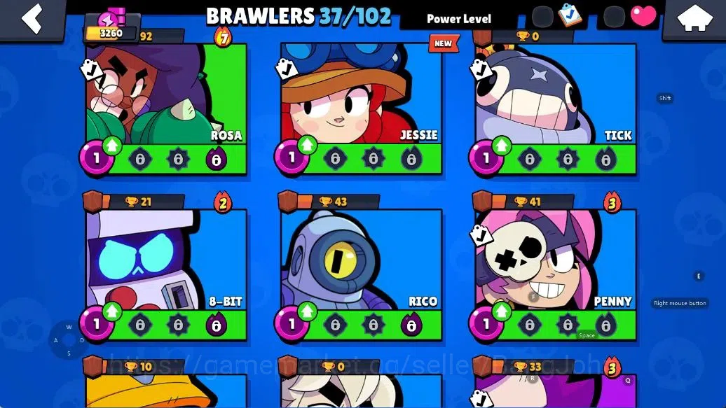 Brawl Stars Accounts Android | 3260 Thropy|37 Brawler-10 Max Lv - 4 Hyp image 7