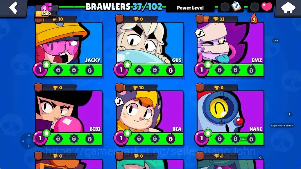 Brawl Stars Accounts Android | 3260 Thropy|37 Brawler-10 Max Lv - 4 Hyp image 8