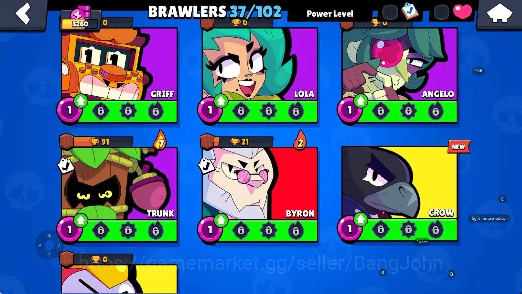 Brawl Stars Accounts Android | 3260 Thropy|37 Brawler-10 Max Lv - 4 Hyp image 9