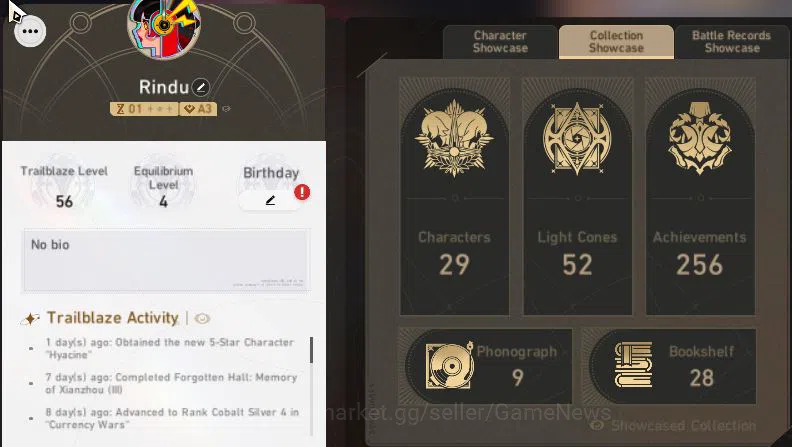 Honkai Star Rail Accounts Mid Game Asia|TL 56|7 Limited| [Rappa E1]+Sign,Yao Guang,Hysilens,Hyacine,Acheron,Dante,Ruan Mei 3