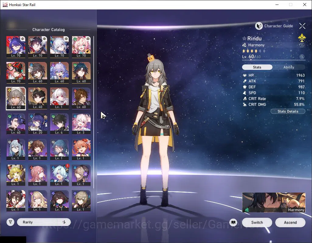 Honkai Star Rail Accounts Mid Game Asia|TL 56|7 Limited| [Rappa E1]+Sign,Yao Guang,Hysilens,Hyacine,Acheron,Dante,Ruan Mei 4