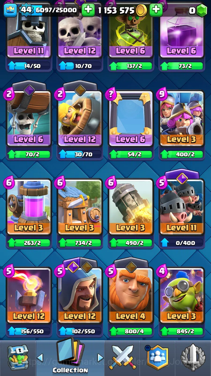 Clash Royale Accounts Lv 44|Trophy 9776|KTL 14|Many Limit Skin| Total Ca image 12