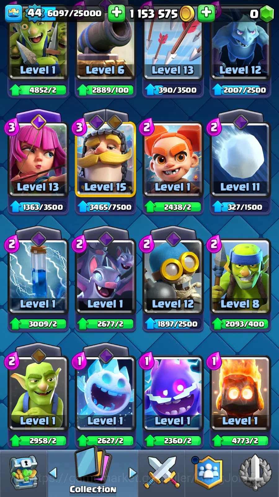 Clash Royale Accounts Lv 44|Trophy 9776|KTL 14|Many Limit Skin| Total Ca image 15