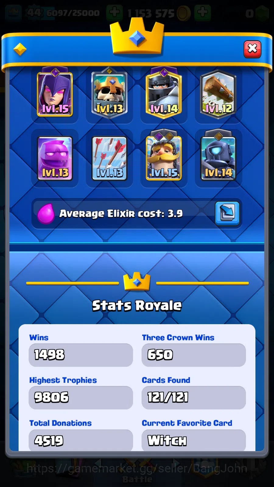 Clash Royale Accounts Lv 44|Trophy 9776|KTL 14|Many Limit Skin| Total Ca image 3