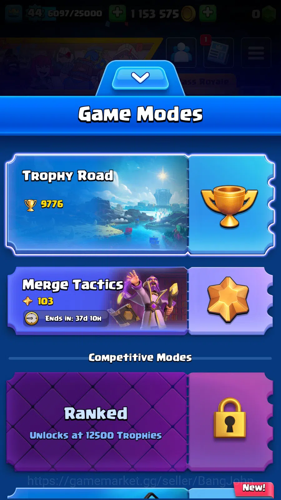 Clash Royale Accounts Lv 44|Trophy 9776|KTL 14|Many Limit Skin| Total Ca image 4