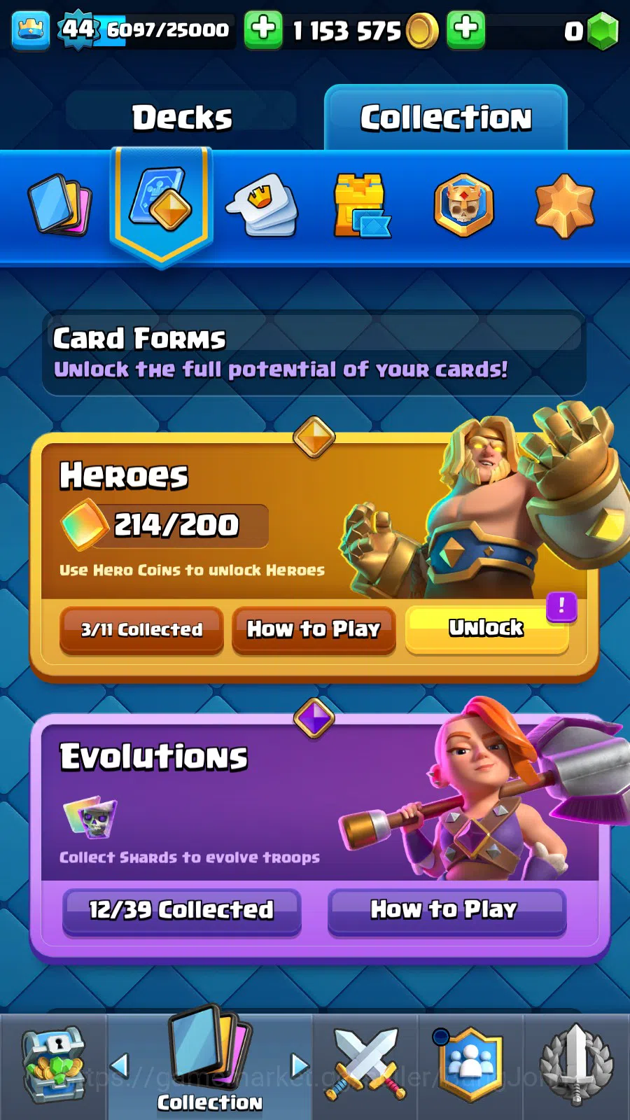 Clash Royale Accounts Lv 44|Trophy 9776|KTL 14|Many Limit Skin| Total Ca image 6