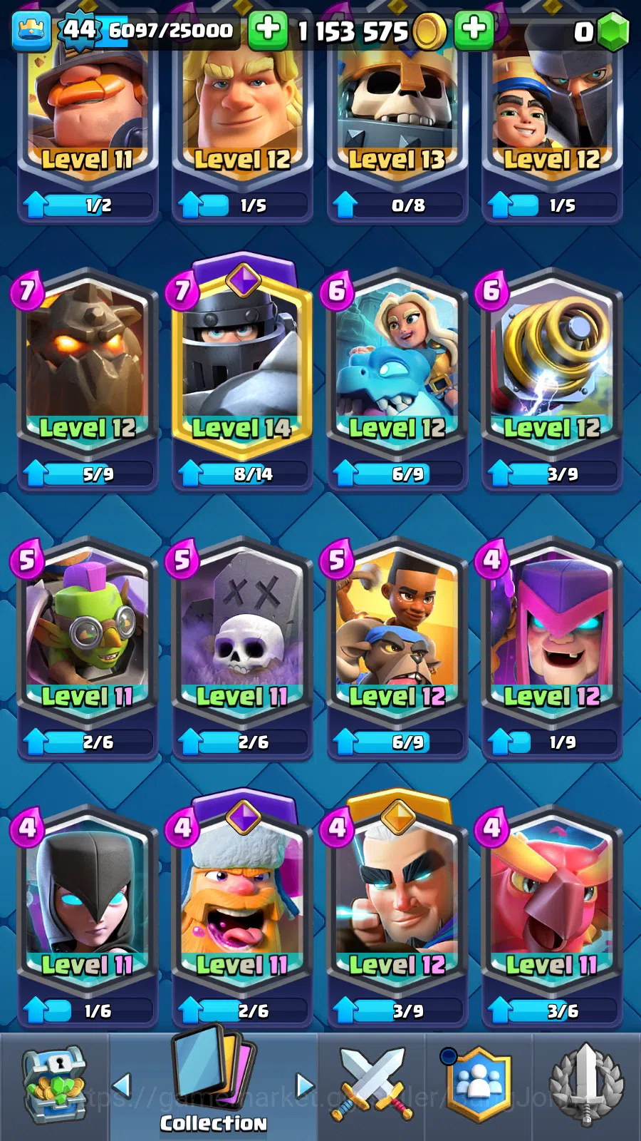 Clash Royale Accounts Lv 44|Trophy 9776|KTL 14|Many Limit Skin| Total Ca image 9