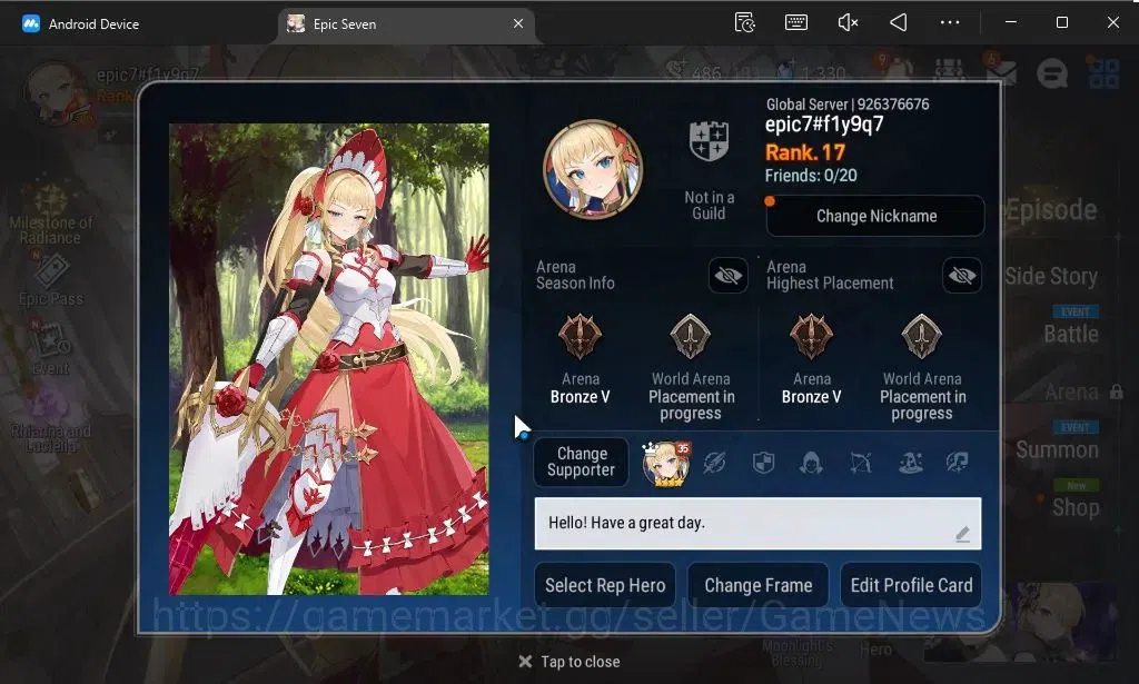 Epic Seven Accounts GLOBAL Unverif|New Era|2 ML(Rhianna and Luciella,N image 2