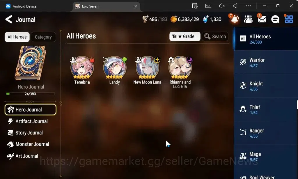 Epic Seven Accounts GLOBAL Unverif|New Era|2 ML(Rhianna and Luciella,N image 6