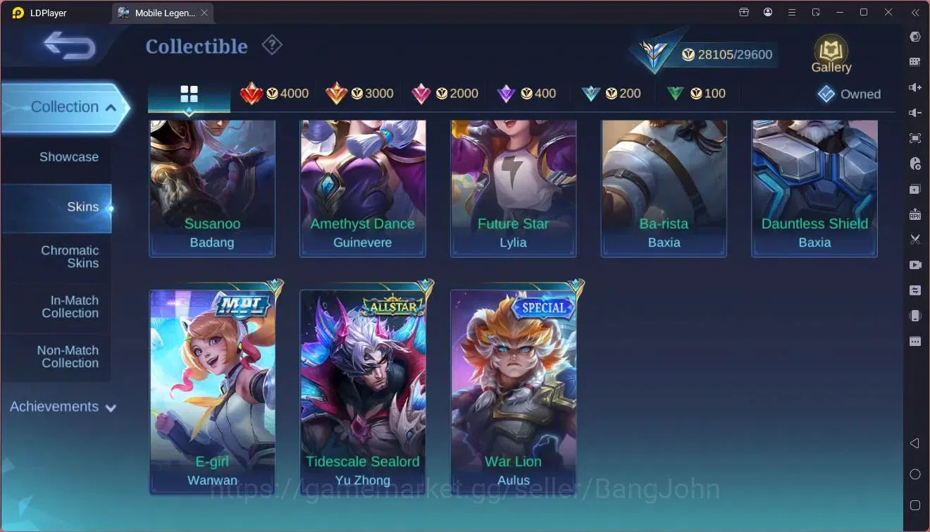 Mobile Legends: Bang Bang Accounts Global |Hero 102|Skin 127|Expert|KOF Karina|M7 Gra image 16