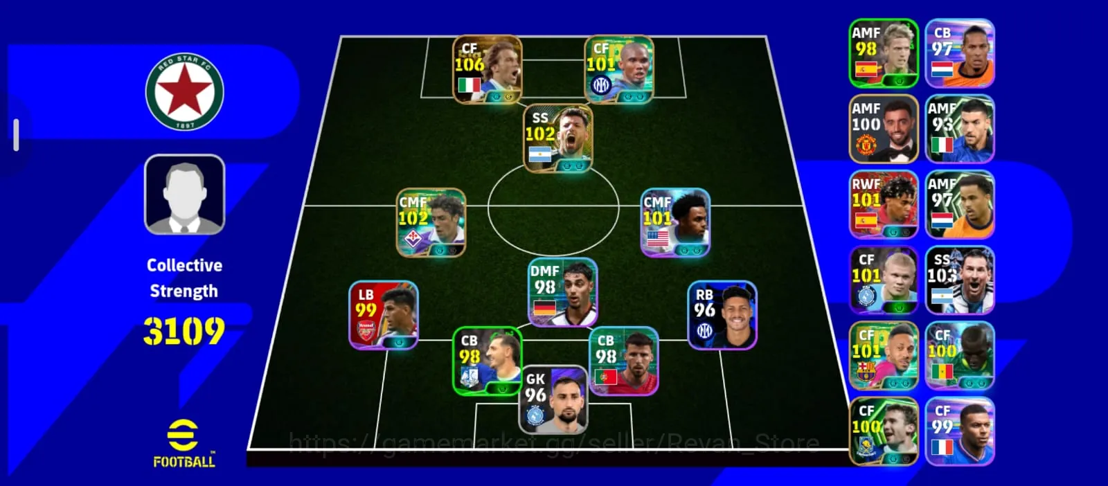 eFootball Accounts Starter Ovr 3100 | Big time del piero 1