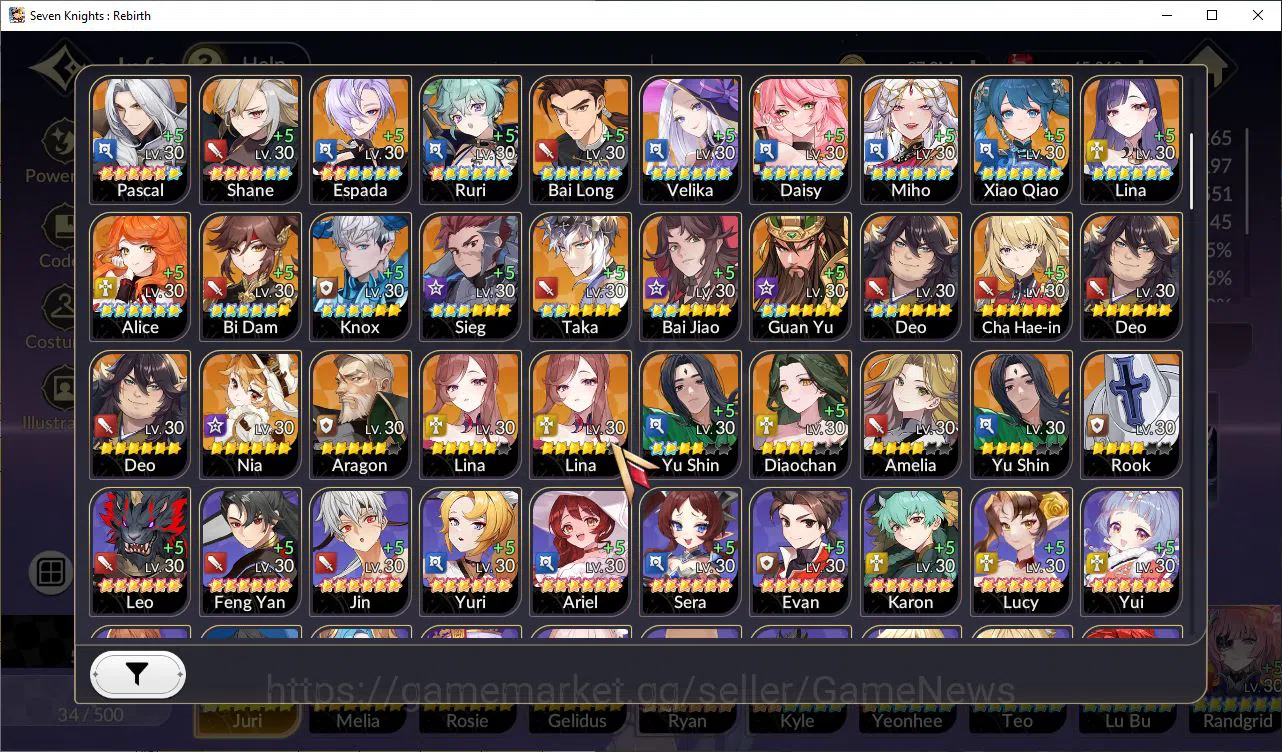 Seven Knights Re:Birth Accounts Global Sea|4 Ex-7k [Gelidus,JuriTC1,Melia,Rosie]+2 image 2