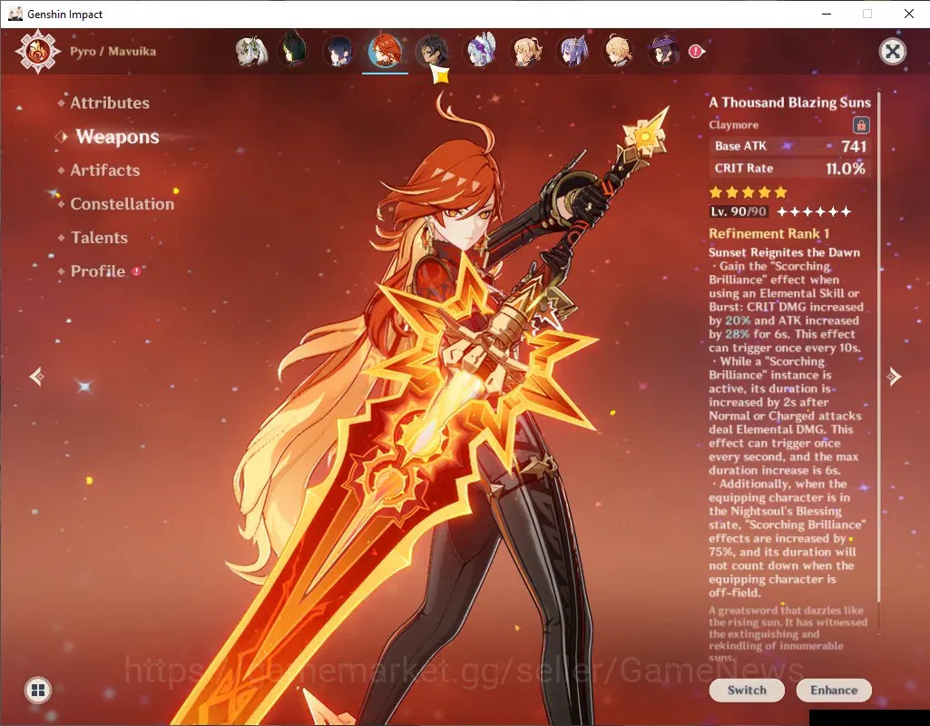 Genshin Impact Accounts ASIA|AR 60|ENDGAME|Dual Meta Teams [Mavuika+Nefer] image 12