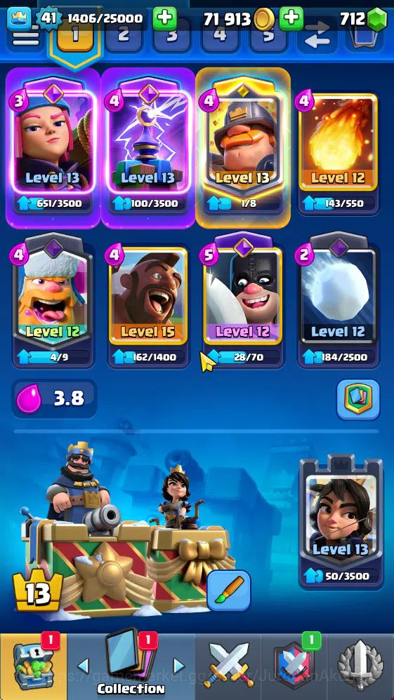 Clash Royale Accounts Lvl 41|Trophy 8085|KTL 13|Limited Skin|Card 120| 1 image 3