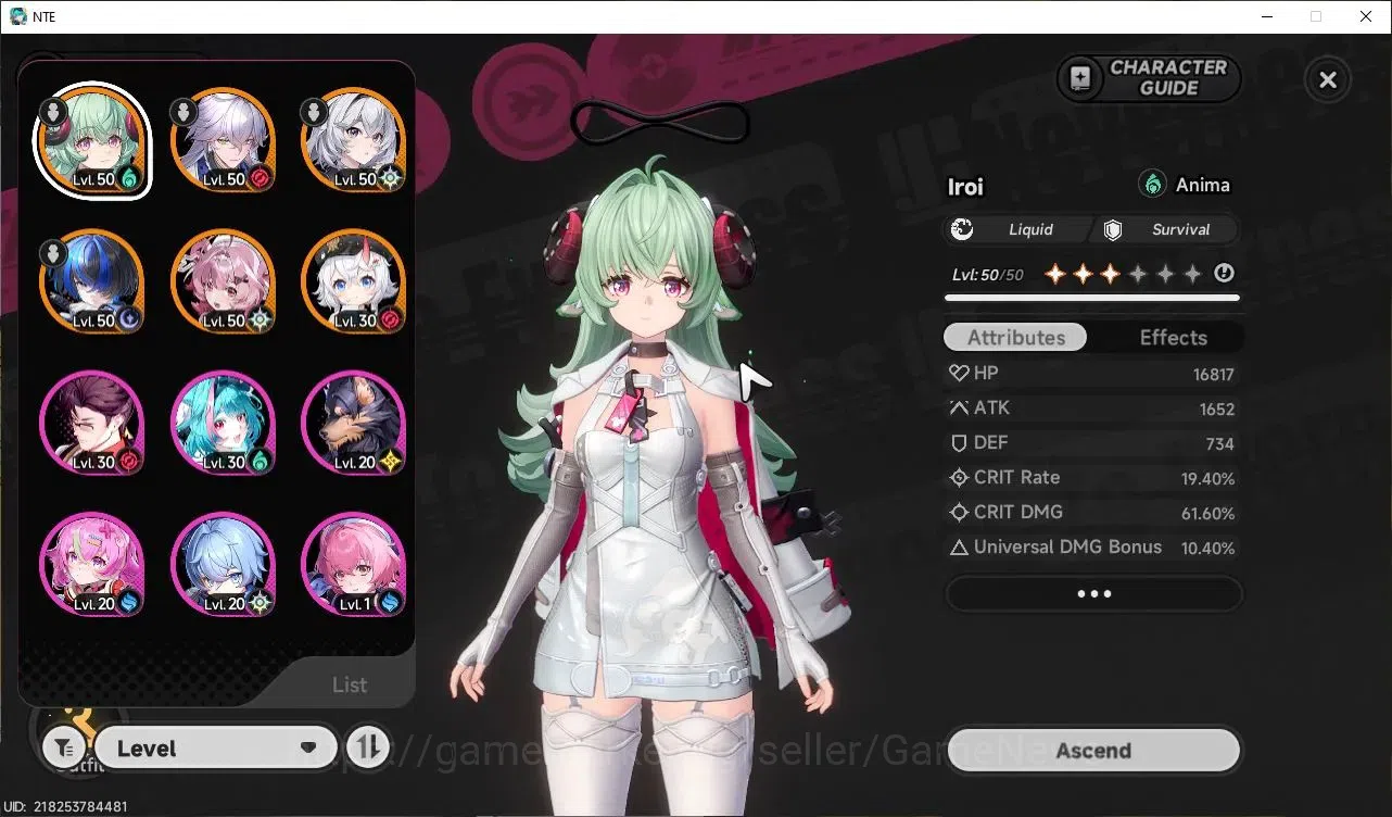 Neverness to Everness Accounts GLOBAL SEA|HL 31|TL 31|5 SClass 1 Limited Iroi+Sign|17k 1