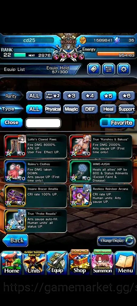 Grand Summoners Accounts Global|Rank 22|5 Ascend+2 TW|Houka Inumuta+TW, Chl image 10