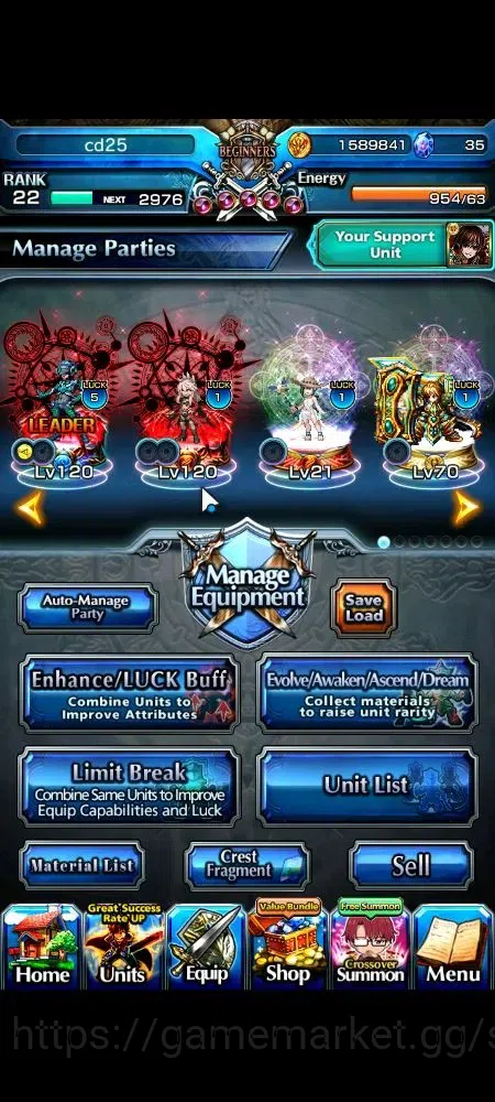 Grand Summoners Accounts Global|Rank 22|5 Ascend+2 TW|Houka Inumuta+TW, Chl image 3
