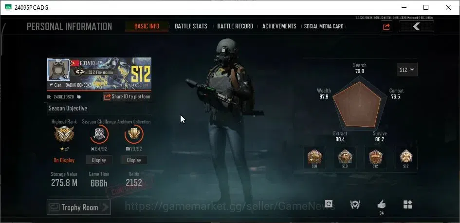Arena Breakout Accounts MOBILE|Lv 30|SV 275M|CV 191M|5 Utopia+3 Document|9 image 2