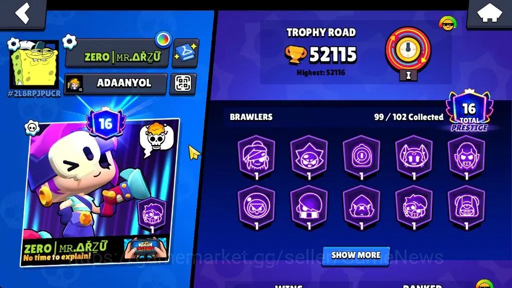 Brawl Stars Accounts 52115 Trophy|99 Brawler 19 Max|2 UL [Sirius,Kaze]  image 2
