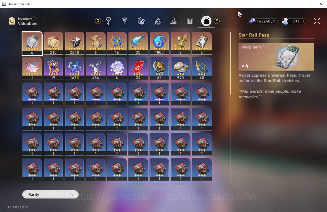 Honkai Star Rail Accounts ASIA | TL 70 | 8 Limit | 210 Golden Ticket |HSR107 image 6