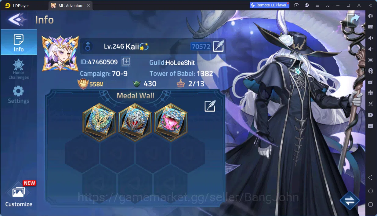 Mobile Legends: Adventure Accounts Global | LV 246 | 558M Power | VIP 10 | Camp 70-10 | 2 Nexus|45 Awaken|15 UR|10 1