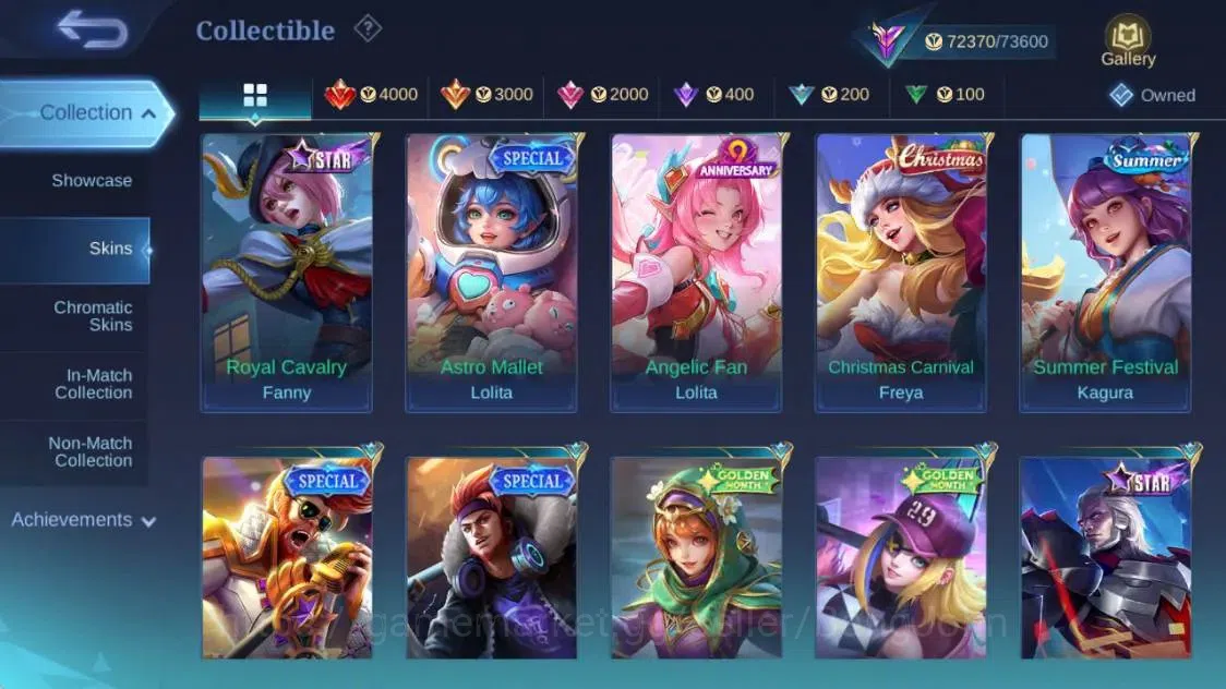 Mobile Legends: Bang Bang Accounts Collector Global|Hero 129|Skin 251|Renown|Prime YZ|ANN Haya+Lesley|LBox 17